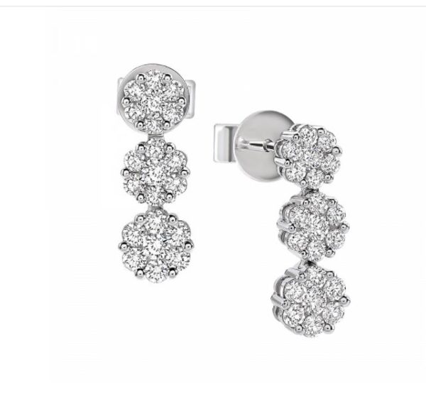 GIORGIO VISCONTI-ORECCHINI TRILOGY ORO BIANCO E DIAMANTI CT 0,95 FGVS