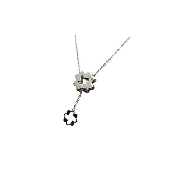 BLISS-COLLANA IN ACCIAIO CON QUADRIFOGLIO