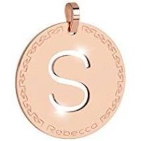 REBECCA-COLLANA CON INIZIALE BRONZO PLACCATA ORO ROSA 2CM