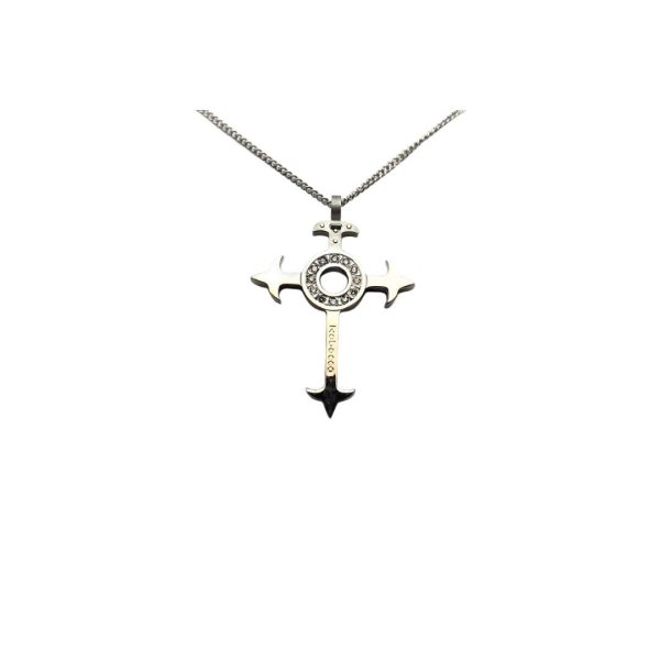 REBECCA-COLLANA CON CIONDOLO A CROCE IN ACCIAIO CON DIAMANTI
