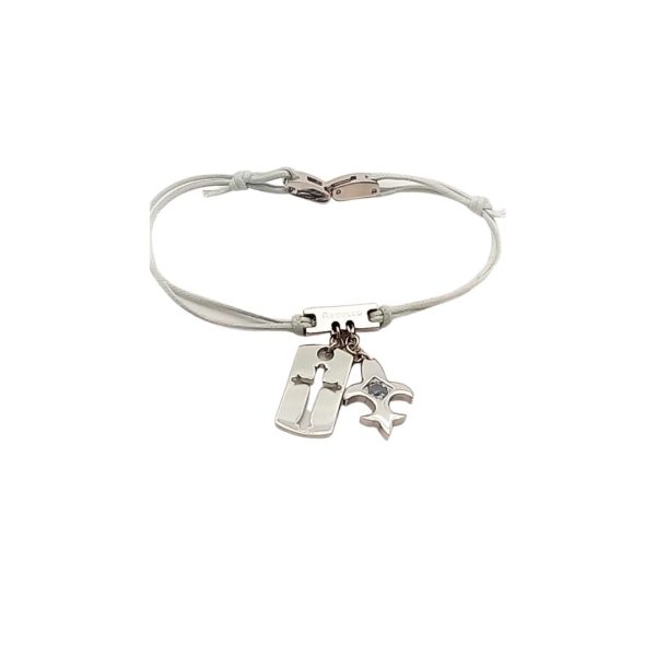 REBECCA-BRACCIALE IN ACCIAIO CON DUE CIONDOLI