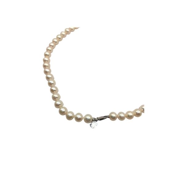 COMETE GIOIELLI-COLLANA DI PERLE 7/7,5 CON CHIUSURA IN ORO BIANCO