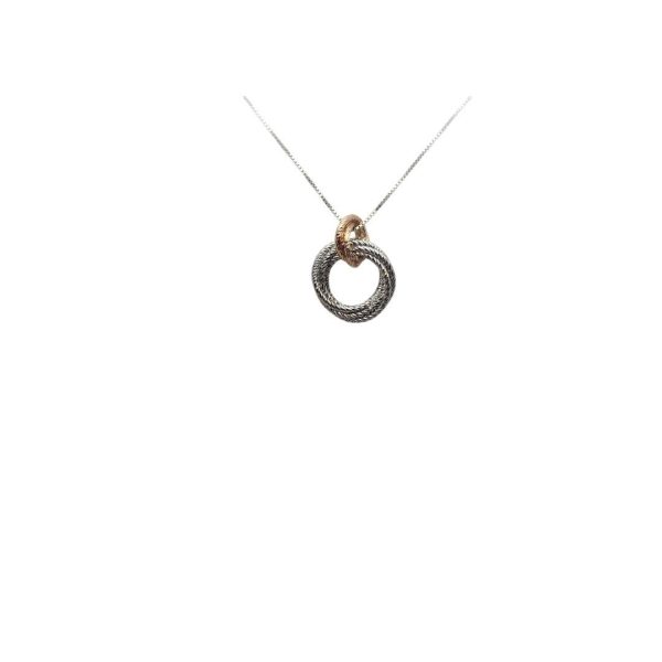 FRABOSO-COLLANA IN ARGENTO BICOLORE CON CERCHI
