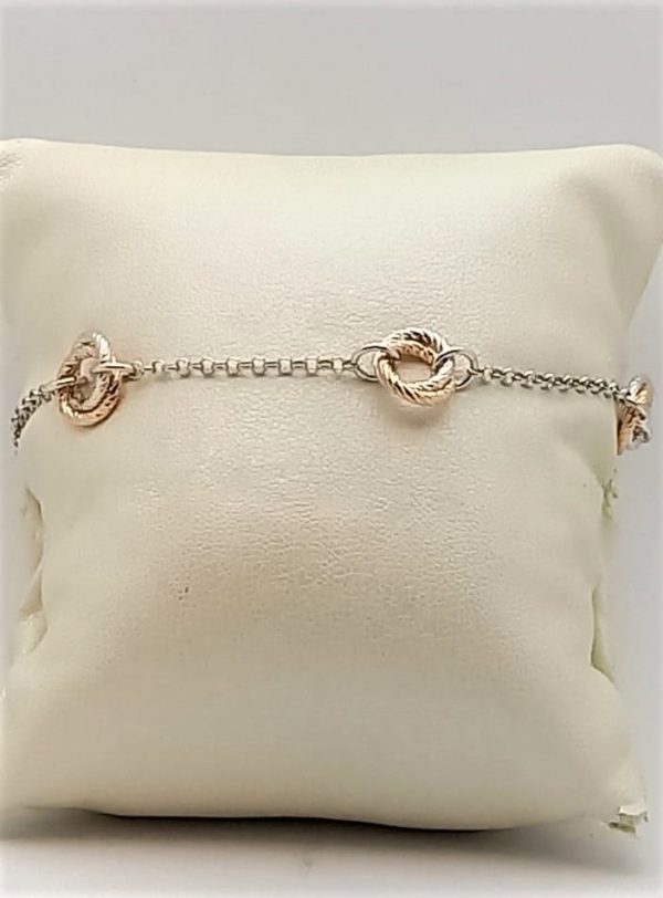 FRABOSO-BRACCIALE IN ARGENTO BICOLORE CON CERCHI