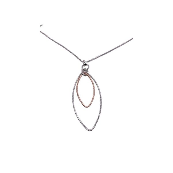 FRABOSO-COLLANA IN ARGENTO CON CIONDOLO OVALE BICOLORE