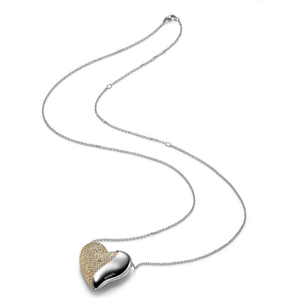 BREIL STONES-COLLANA IN ACCIAIO CON ZIRCONI DORATI