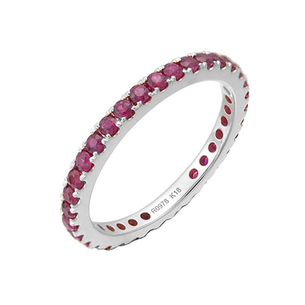 CHIMENTO-ANELLO IN ORO BIANCO VERETTA CON RUBINI