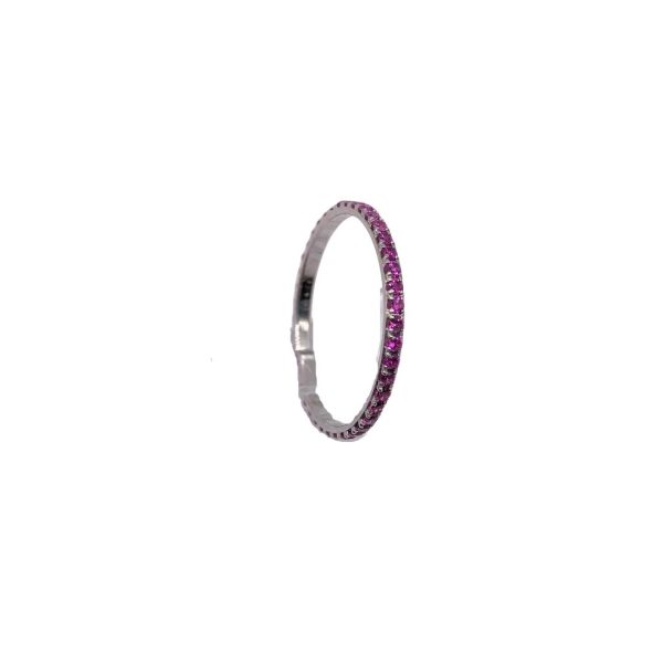 CHIMENTO-ANELLO VERETTA IN ORO BIANCO E RUBINI