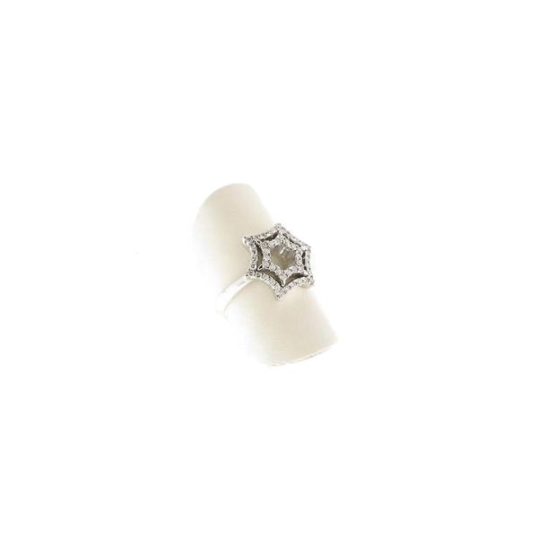 CHIMENTO-ANELLO IN ORO BIANCO CON DIAMANTI TAGLIO BRILLANTE CT 0,48