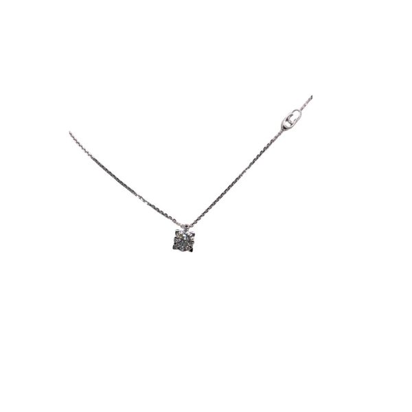 CHIMENTO-COLLANA IN ORO BIANCO CON PUNTO LUCE A 4 GRIFFE