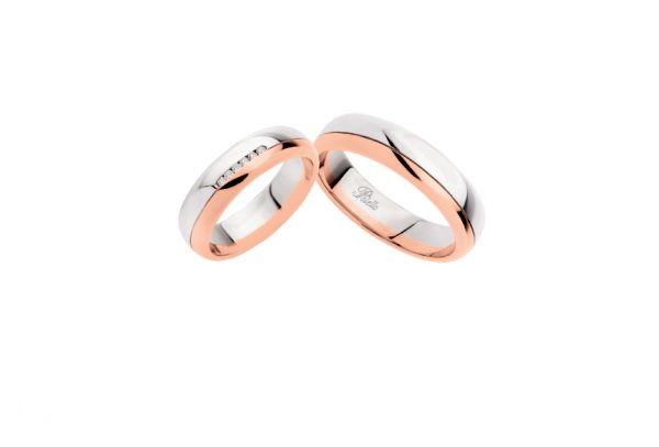 POLELLO-FEDE IN ORO BIANCO E ROSA CON DIAMANTI 0,05