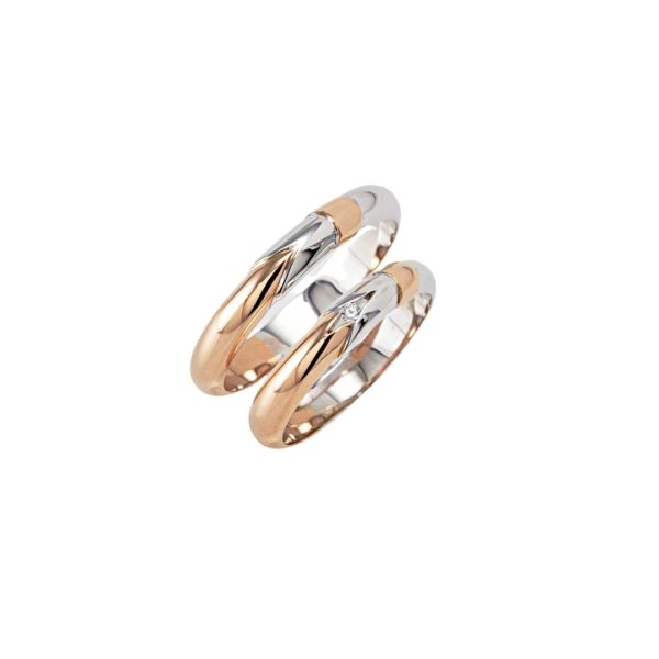 POLELLO-FEDE ORO ROSA E BIANCO CON DIAMANTE     fuori listino