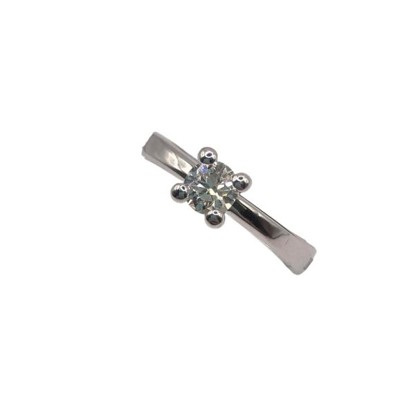 DAMIANI-ANELLO SOLITARIO IN ORO BIANCO CON DIAMANTE CT 0,40 taglio brillante colore H purezza IF