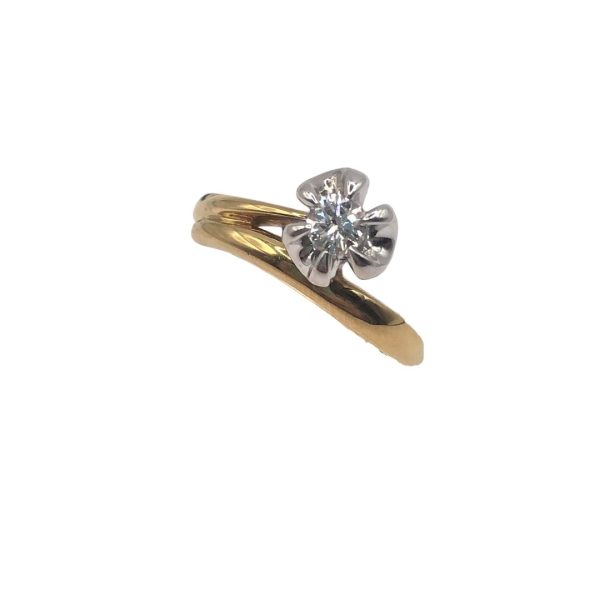 DAMIANI-ANELLO SOLITARIO IN ORO GIALLO CON DIAMANTE CT 0,21