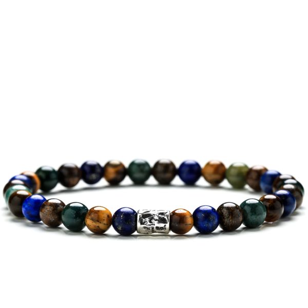 GERBA-BRACCIALE CON PIETRE DURE E ARGENTO
