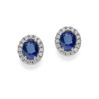 DONNA ORO-ORECCHINI IN ORO BIANCO CON ZAFFIRO E DIAMANTI