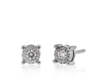 DONNA ORO-ORECCHINI IN ORO BIANCO CON DIAMANTI CT 0,08