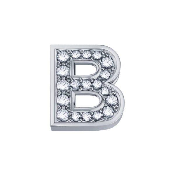 ELEMENTS-LETTERA IN ORO BIANCO E DIAMANTI