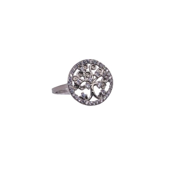 ANELLO IN ARGENTO CON ALBERO DELLA VITA CON ZIRCONI