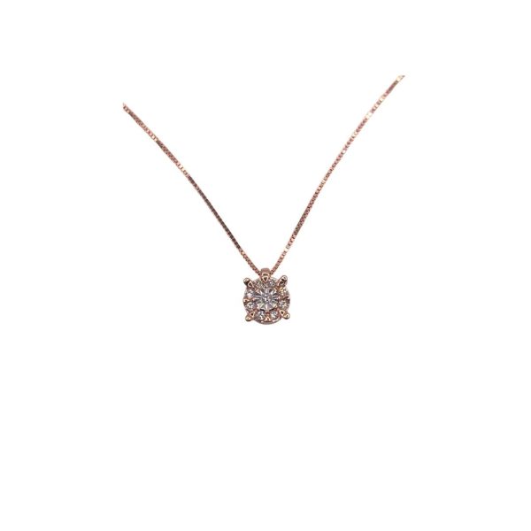 DONNA ORO-COLLANA IN ORO ROSA CON DIAMANTI CT 0,06