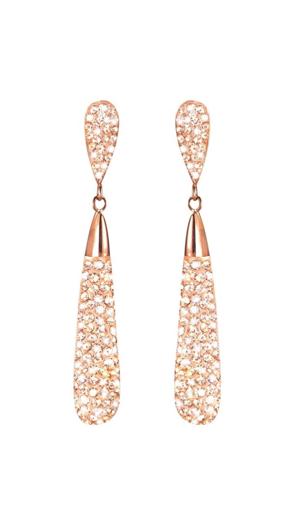 STROILI-ORECCHINI A GOCCIA ROSE ZIRCONI