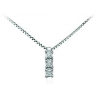DONNA ORO-PENDENTE TRYLOGY CON COLLANA ORO BIANCO 0,04