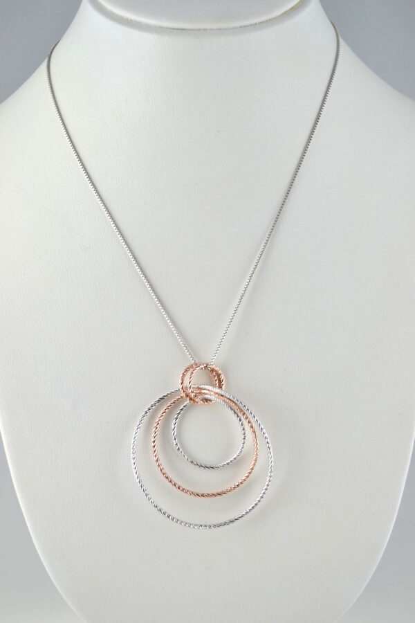 FRABOSO-COLLANA CON PENDENTE BICOLORE BIANCA E ROSE