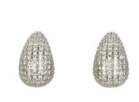CHIMENTO-ORECCHINI IN ORO BIANCO A LOBO CON DIAMANTI CT  0.54