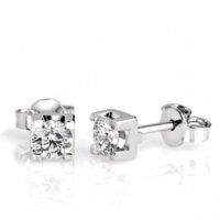 CHIMENTO-ORECCHINI IN ORO BIANCO A LOBO CON DIAMANTE CT 0,20 VS H
