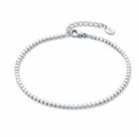 BRACCIALE TENNIS ARGENTO 925 MIS 17 CM CON PROLUNGA A 19CM